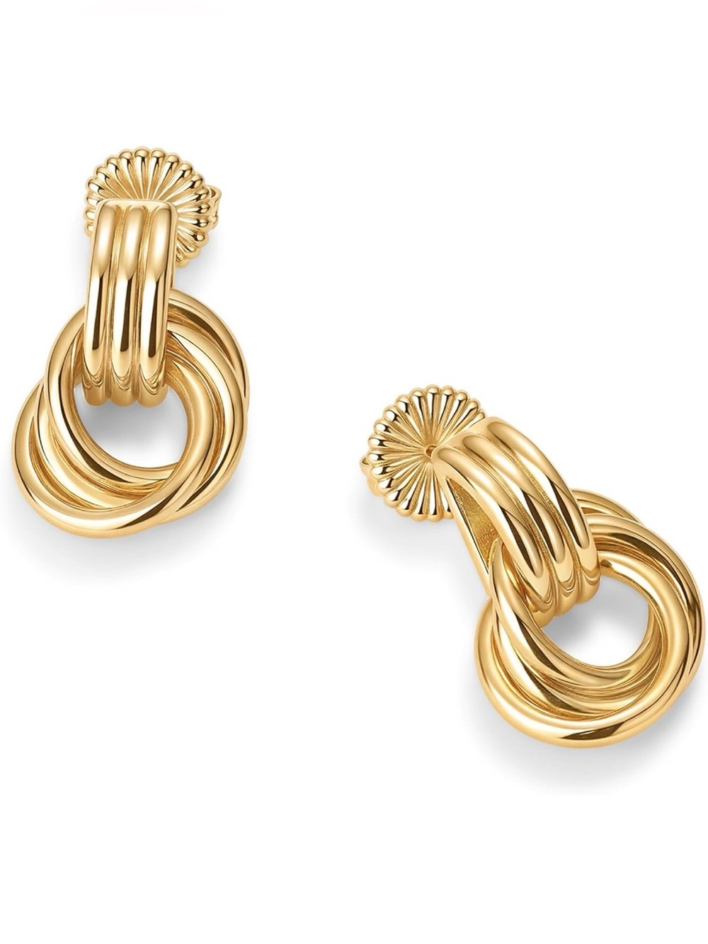 Gold Tone Knot Drop Earrings - Women Jewelry